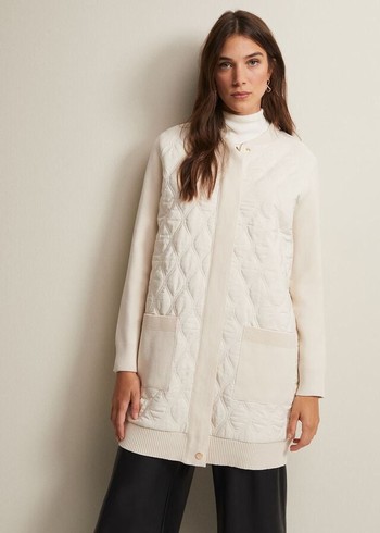 Phase Eight Zadie Quiltedigan Coats White Canada | WQRHOY-409